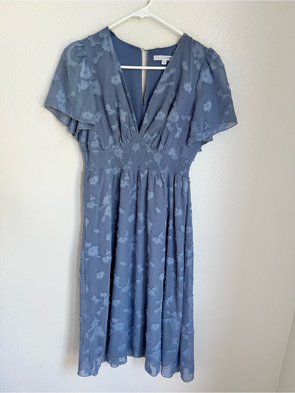 Baltic Born Dusty Blue Floral V-Neck Midi Dress